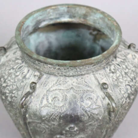 Deckelvase - tibetochinesisch, Metall bronziert, B… - photo 4