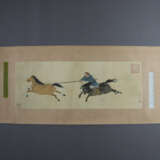 Chinesisches Rollbild - Reiter bei der Bändigung e… - photo 2
