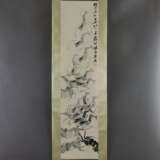 Chinesisches Rollbild -20.Jh.- Garnelen und Krabbe… - photo 9