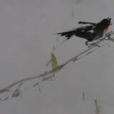 Chinesisches Rollbild - Vogel auf Zweig, Tusche un… - photo 1