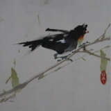 Chinesisches Rollbild - Vogel auf Zweig, Tusche un… - photo 3