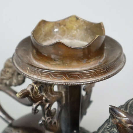 Figürlicher Leuchter - Nepal/Tibet, Gelbbronze, br… - photo 4
