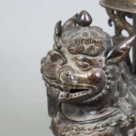 Figürlicher Leuchter - Nepal/Tibet, Gelbbronze, br… - photo 5