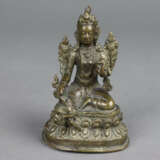 Grüne Tara (Shyama Tara) - kleine Bronze, auf dopp… - Foto 1