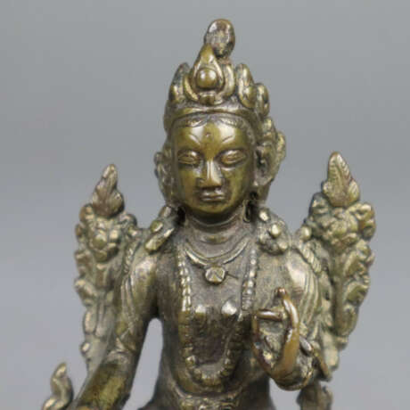 Grüne Tara (Shyama Tara) - kleine Bronze, auf dopp… - Foto 2