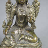 Grüne Tara (Shyama Tara) - kleine Bronze, auf dopp… - Foto 4