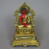 Altarthron mit Buddha Amitabha - sinotibetisch, ve… - Foto 1