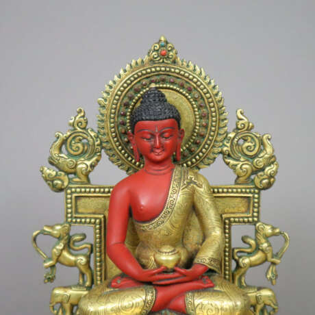 Altarthron mit Buddha Amitabha - sinotibetisch, ve… - Foto 3