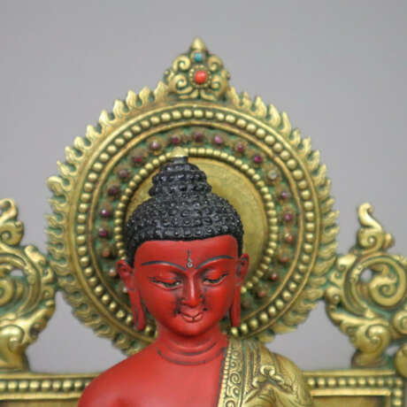 Altarthron mit Buddha Amitabha - sinotibetisch, ve… - Foto 4