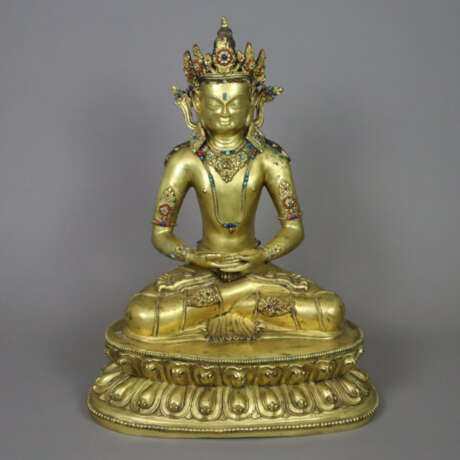 Buddha Amitayus - sinotibetisch, Kupferlegierung, … - photo 1