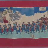 Japanischer Farbholzschnitt-Triptychon -19.Jh.- Ma… - Foto 1