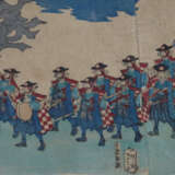 Japanischer Farbholzschnitt-Triptychon -19.Jh.- Ma… - Foto 3