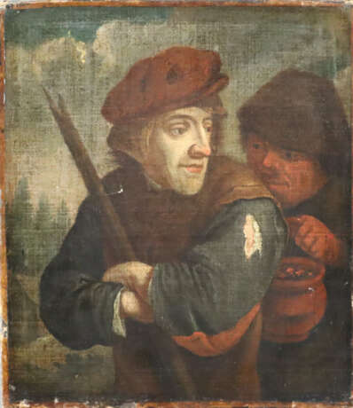 Flämischer Genremaler -17. Jh. - Zwei Bauern, Öl a… - photo 1
