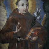 Hl. Antonius von Padua - polychrome Hinterglasmale… - Foto 1