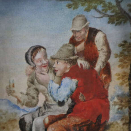 Paar Miniaturmalereien 18.Jh. - Bäuerliche Genresz… - Foto 6