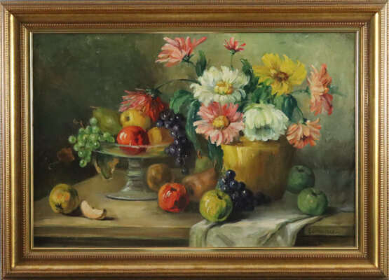 Anker, v. L. - Stillleben mit Blumenstrauß und Obs… - Foto 2