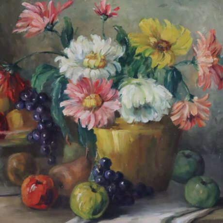 Anker, v. L. - Stillleben mit Blumenstrauß und Obs… - Foto 3