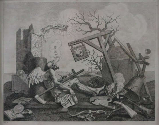 Hogarth, William (1697-1764, nach) - "The Bathos /… - photo 1