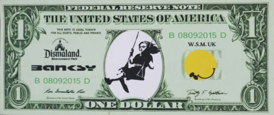 Banksy - "Dismal 1 Dollar Canvas" mit "Swing Girl"… - Foto 1