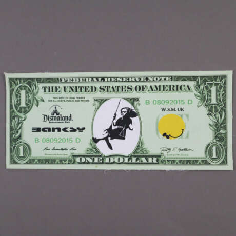 Banksy - "Dismal 1 Dollar Canvas" mit "Swing Girl"… - Foto 2