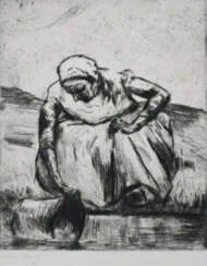 Ury, Lesser (1861-1931) - Wasserschöpfende Bäuerin…