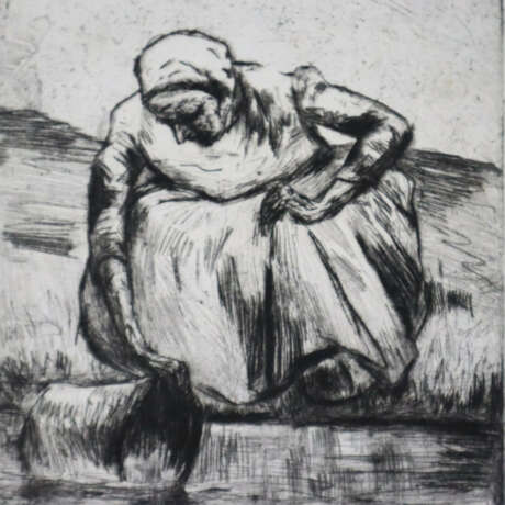 Ury, Lesser (1861-1931) - Wasserschöpfende Bäuerin… - photo 3