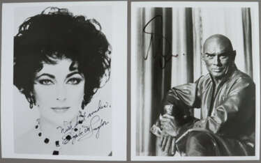 Zwei Autogramme Liz Taylor / Yul Brynner - Zwei s/…