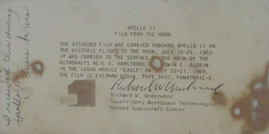 APOLLO XI - Filmstreifen des Eastman Kodak Type 34… - photo 1