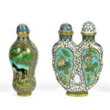 Sechs Cloisonné-Snuffbottles mit floralen und zoomorphen Dekoren - Foto 1