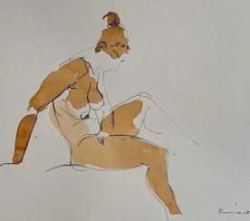 Serhiy Reznichenko, Croquis de nu &agrave; l&amp;39;aquarelle, 21e si&egrave;cle 