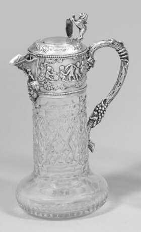 Historismus-Prunkkaraffe Sterlingsilber und farblo… - фото 1