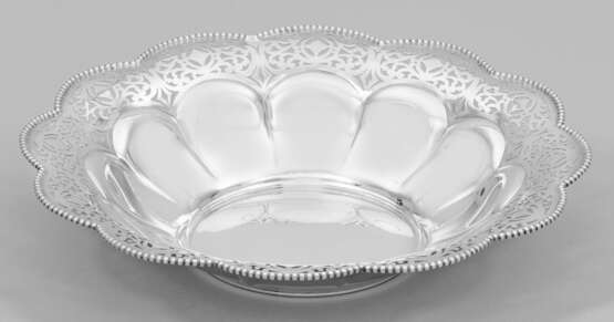 Elegante Obstschale Silber. Flacher, runder Spiege… - photo 1