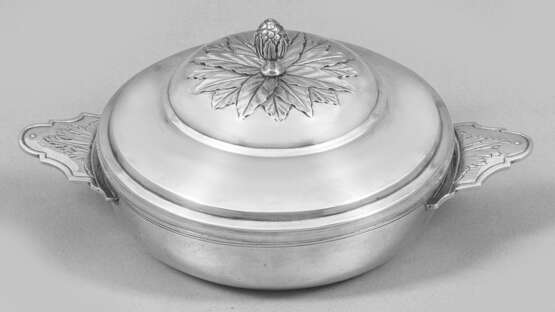 Kleine Louis XVI-Deckelschale sog. Ecuelle. Silber… - Foto 1
