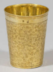Seltener Barock-Schlangenhautbecher Silber, voll v…