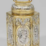 Prachtvolle große Barock-Schraubflasche Silber, te… - photo 1