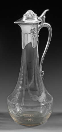WMF-Jugendstil-Schenkkanne mit Rosendekor Farblose… - фото 1