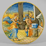 Seltener Istoariato-Teller (Tondino) mit Vulkan un… - photo 1