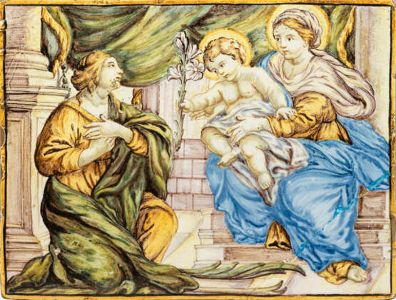 Castelli-Majolika-Bildplatte mit Madonna und Maria… - photo 1