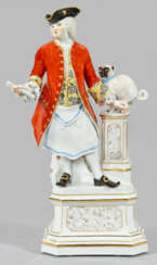 Meissen Freimaurer-Figur mit Mops Vierseitig gesch…