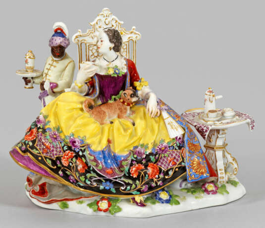 Meissen Figurengruppe "Dame bei der Schokolade … - photo 1