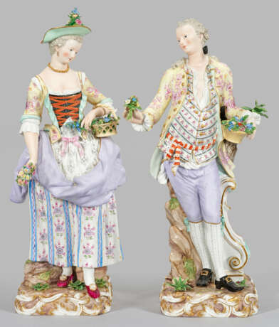 Paar außergewöhnlich große Gärtnerfiguren von Meis… - фото 1