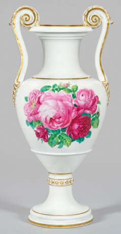 Große Meissen Henkelvase mit Rosendekor in der Art… - Foto 1