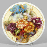 Große Wandzierplatte mit Blumendekor Runde, flach … - фото 1