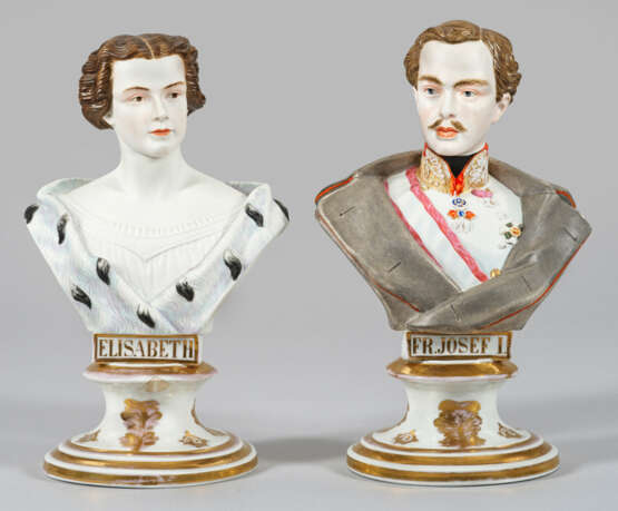 Paar große Büsten von Kaiser Franz Joseph I. und E… - фото 1