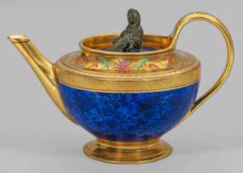 Prachtvolle Empire-Teekanne mit Lapislazuli-Imitat…