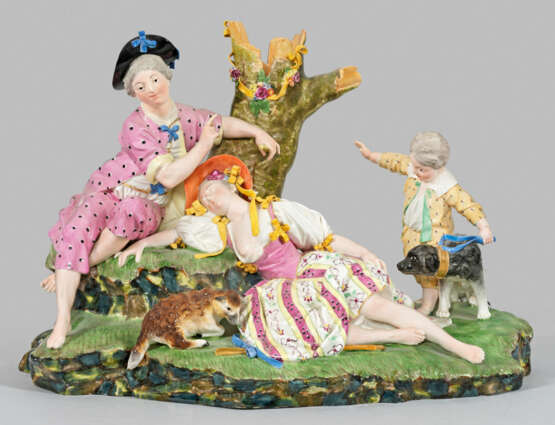 Große Figurengruppe "Der Schlummer der Schäferin".… - photo 1