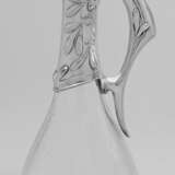 Elegante Jugendstil-Karaffe Silber und Glas. Balus… - photo 1