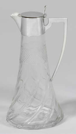 Englische Jugendstil-Karaffe Farbloses Kristallgla… - photo 1