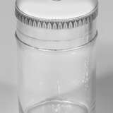 Runde Glasdose Silber und Glas. Zylindrischer Glas… - фото 1