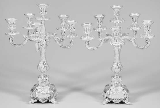 Paar Prunkgirandolen im Barockstil Sterlingsilber,… - Foto 1